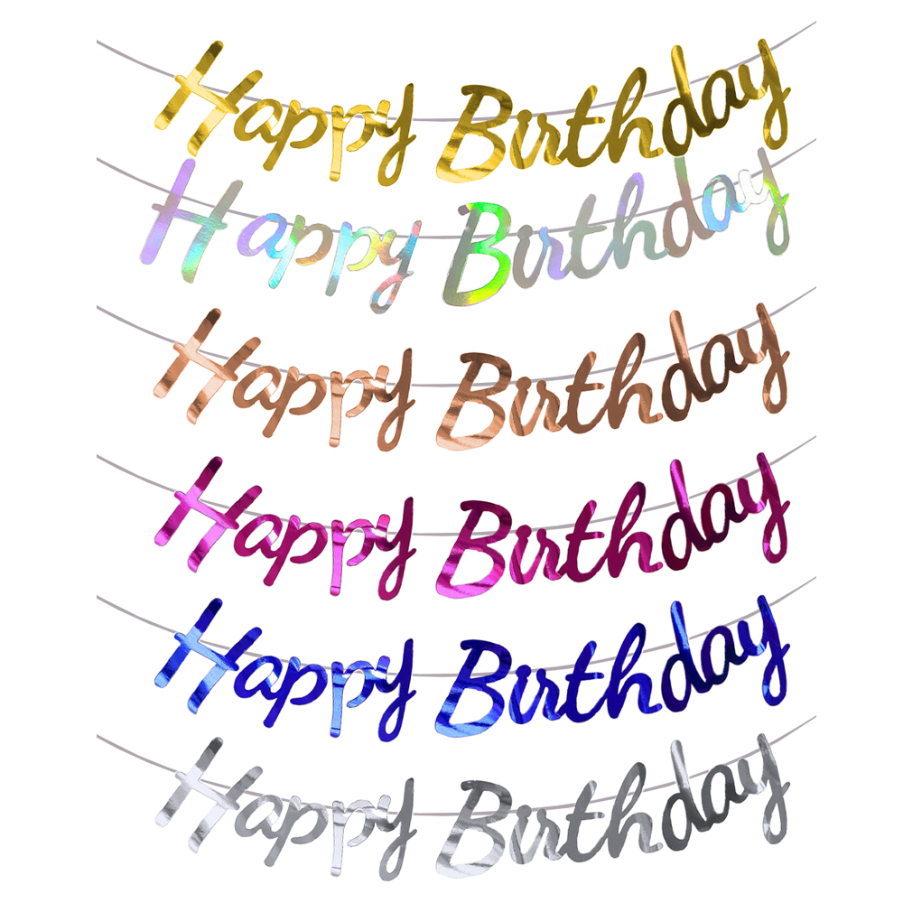 Science Of Happiness - Happy Birthday Banner Gold Silver Birthday