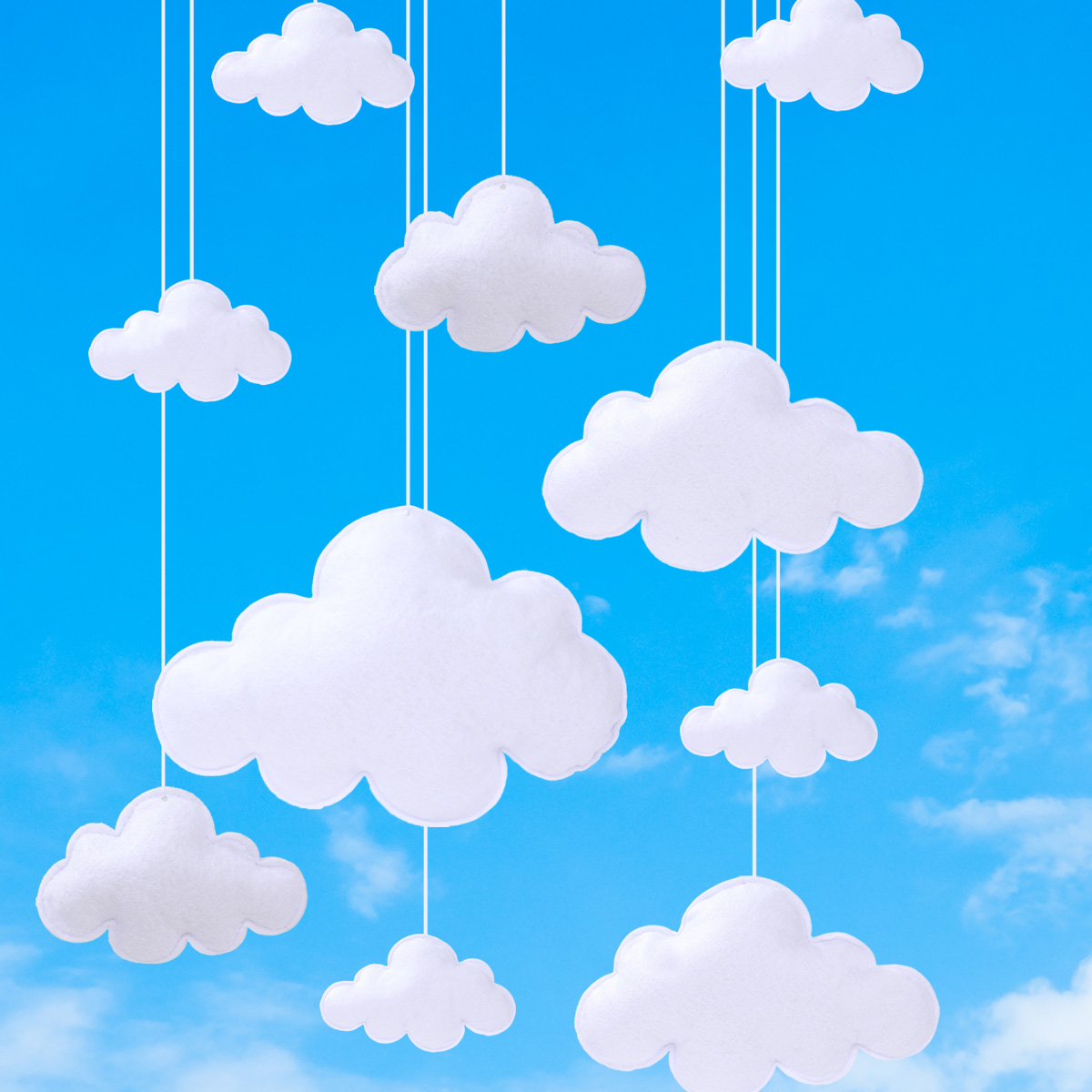 3D Felt Cloud Hanging Pendant  - Science Of Happiness ulasan dan harga