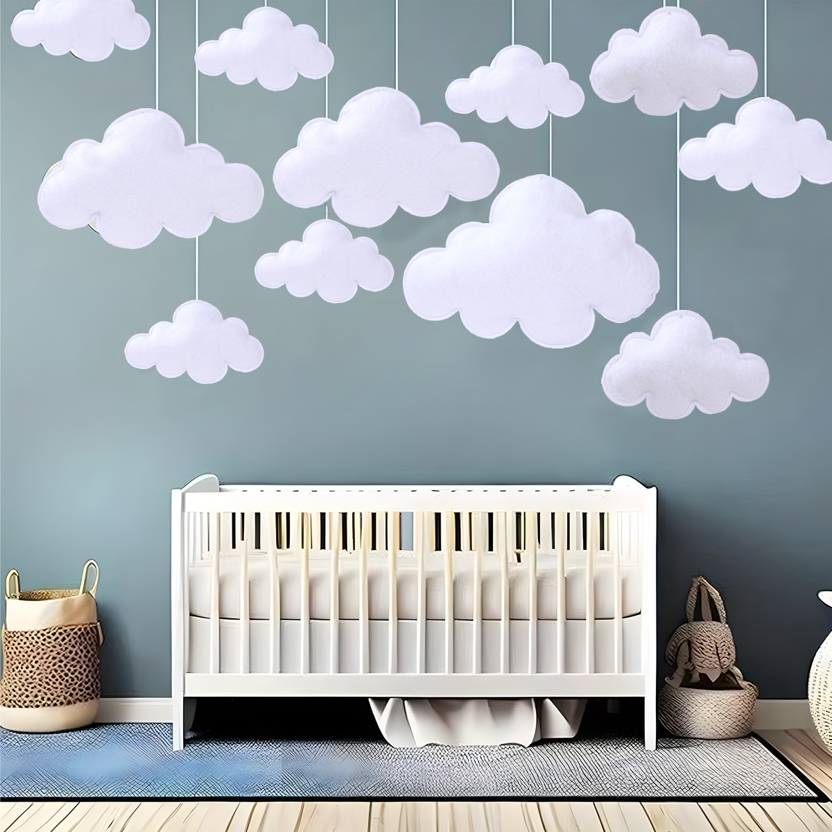 3D Felt Cloud Hanging Pendant  - Science Of Happiness ulasan dan harga