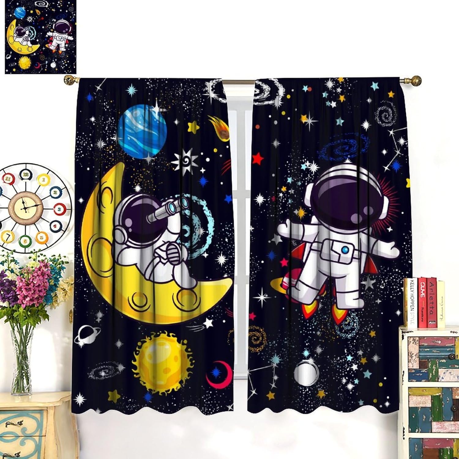 Galaxy Science Curtain Decorat - Science Nursery ulasan dan harga